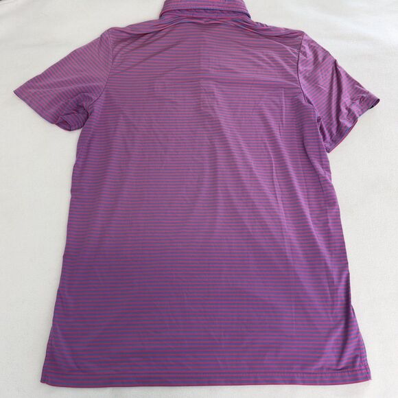 RLX Ralph Lauren Golf Polo Mens Large Striped Pink Blue Performance Shirt Logo - Picture 8 of 9
